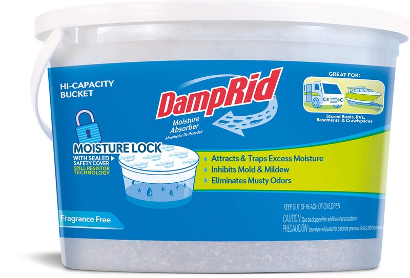 DampRid Moisture Absorber Hi-Capacity Bucket, 4 lb., Fragrance Free, For Fresher, Cleaner Air in Large Spaces, Lasts Up To 6 Months, No Electricity Required - Image 1